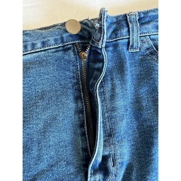 WILD FABLE Ombré Blue White  To Yellow Fade Stretch Denim Jean Mini Skirt Sz 16 - Picture 9 of 9